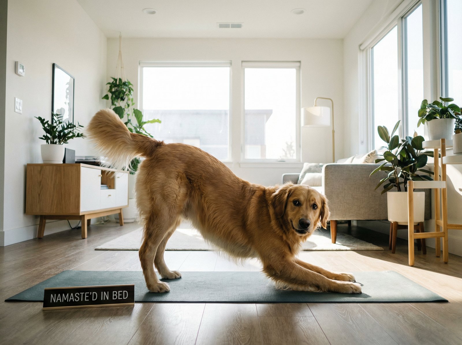 小马拉大车金毛瑜伽视频